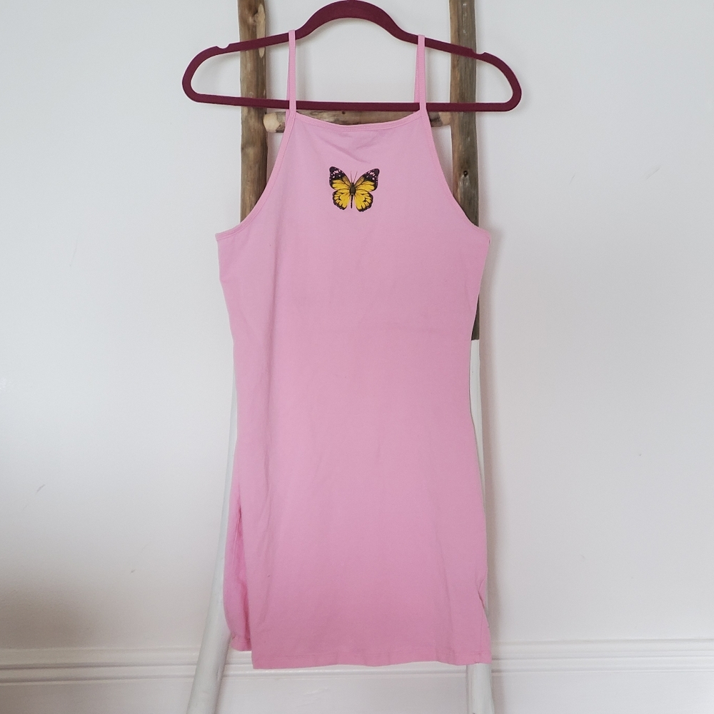 Pink Halter Mini Dress UO
